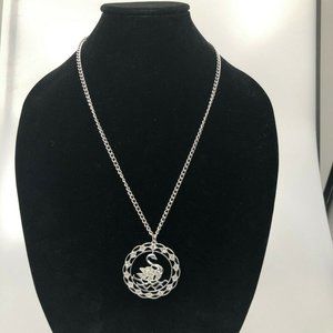 Vintage Sarah Cov Crystal Decorative Swan Necklace